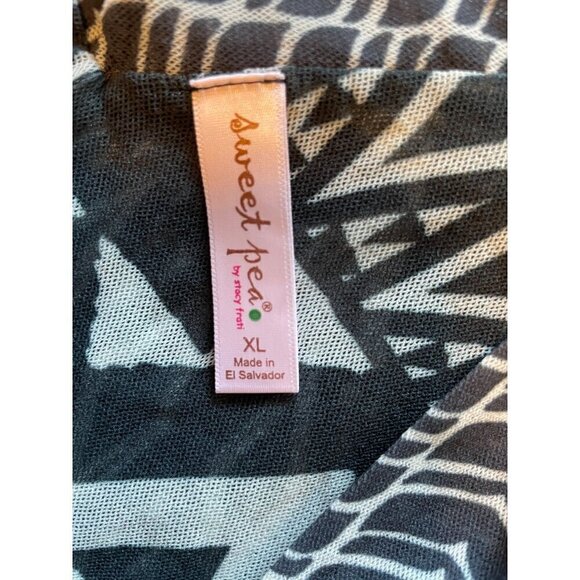 Sweet Pea By Stacy Frati XL  Black & White Geometric Print Sleeveless Layered To - Picture 6 of 9